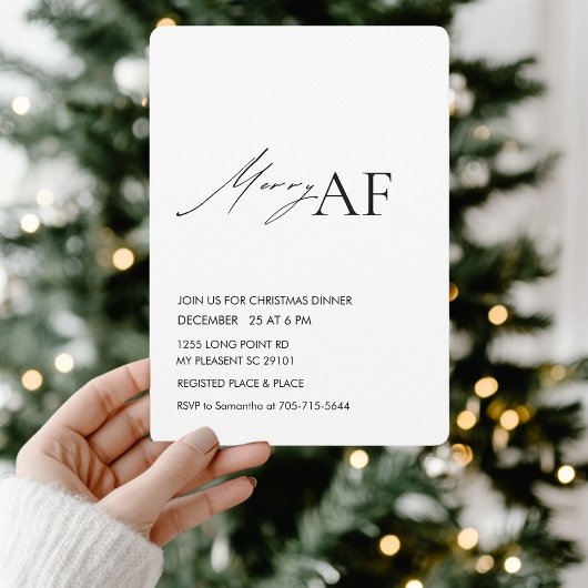 Invitation Amusant Joyeux Fête de Noël AF