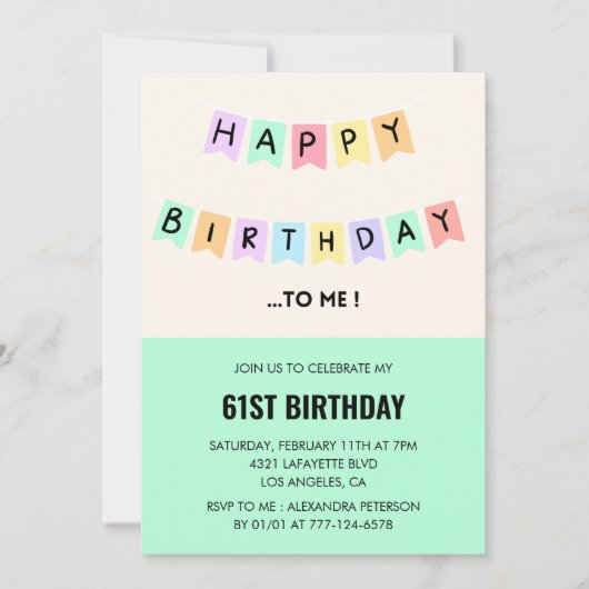 Invitation Amusant Joyeux Humour d'anniversaire 61e anniversa (Devant)