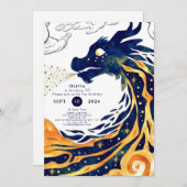 Invitation Amusant Majestic Dragon Anniversaire (Devant / Derrière)
