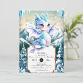 Invitation Amusant Majestic Ice Dragon Anniversaire (Debout devant)