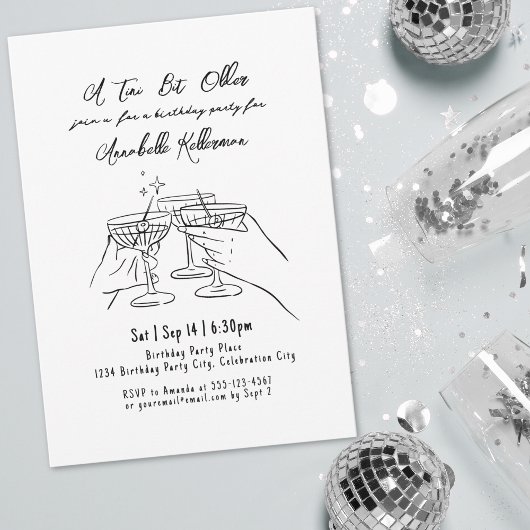 Invitation Amusant Martini Adulte fête d'anniversaire