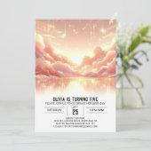 Invitation Amusant moderne Celestial numérique anniversaire (Debout devant)