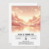 Invitation Amusant moderne Celestial numérique anniversaire (Devant / Derrière)