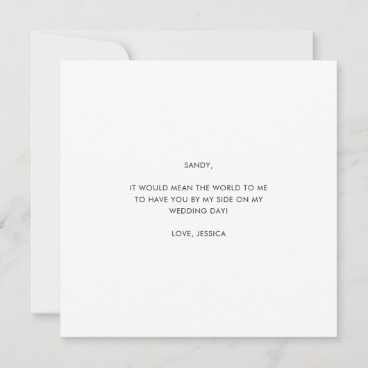 Invitation Amusant moderne Dusty Rose Script Bridesmaid Propo (Dos)