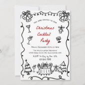Invitation Amusant Moderne Simple Cocktail de Noël (Devant)