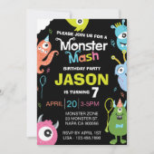 Invitation Amusant Monster brillant Mash Anniversaire Fête In (Devant)