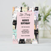 Invitation Amusant motif de chat (Debout devant)