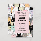 Invitation Amusant motif de chat (Devant / Derrière)