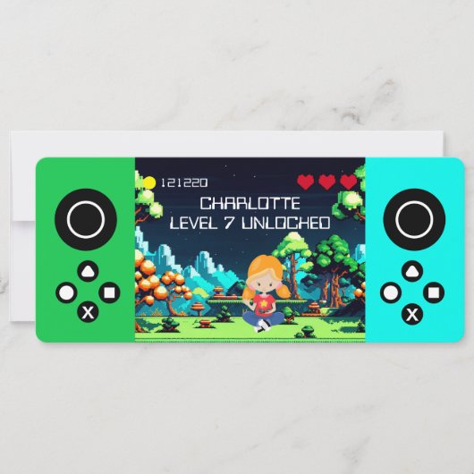 Invitation Amusant Novelty Computer Jeu Anniversaire Fête (Devant)