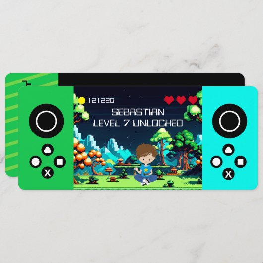 Invitation Amusant Novelty Computer Jeu Anniversaire Fête (Devant / Derrière)