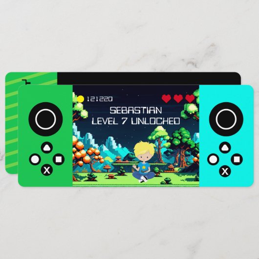 Invitation Amusant Novelty Computer Jeu Anniversaire Fête (Devant / Derrière)