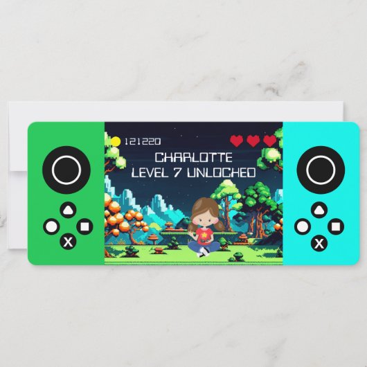 Invitation Amusant Novelty Computer Jeu Anniversaire Fête (Devant)