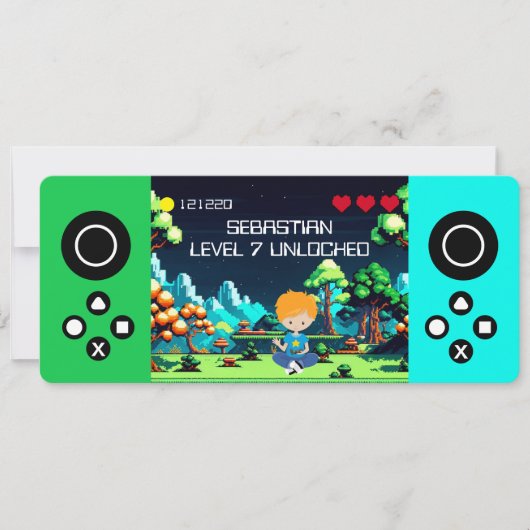 Invitation Amusant Novelty Computer Jeu Anniversaire Fête (Devant)