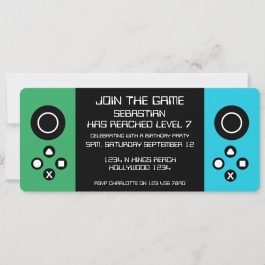 Invitation Amusant Novelty Computer Jeu Anniversaire Fête (Devant)