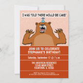 Invitation Amusant Ours Veut Gâteau Fête Anniversaire (Devant)