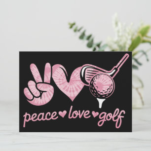 Invitation Amusant Paix Amour Joueur de Golf Amateurs de Spor
