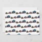 Invitation Amusant personnalisable monstre camion anniversair (Dos)