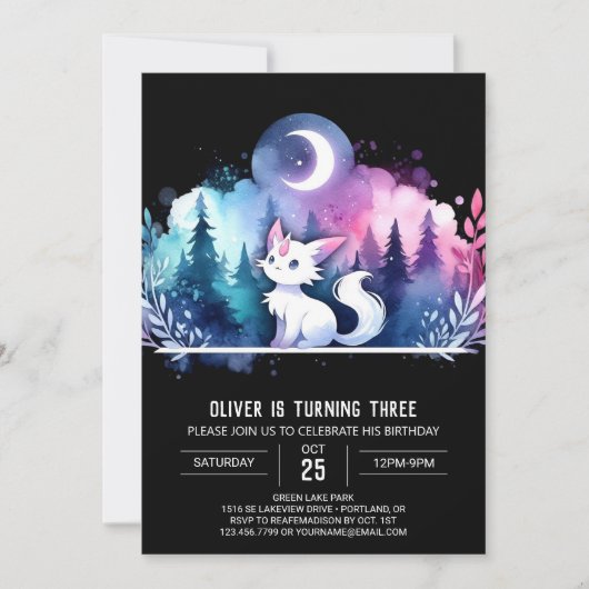 Invitation Amusant Petit Chat Anniversaire (Devant)