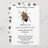 Invitation Amusant petit puant Brown puant Bug Anniversaire (Devant / Derrière)