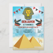 Invitation Amusant Pharaon Égyptien Roi Anniversaire Invitati (Devant)