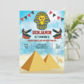 Invitation Amusant Pharaon Égyptien Roi Anniversaire Invitati (Debout devant)