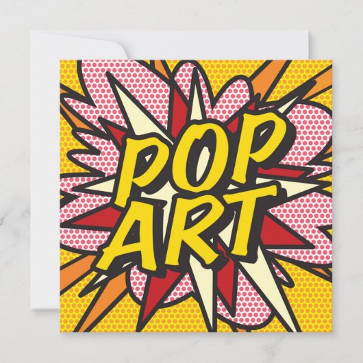 Invitation Amusant POP ART de bande dessinée rétro (Devant)