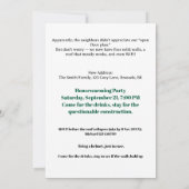 Invitation Amusant Quirky Fête de réchauffement ménager Invit (Dos)