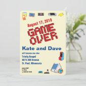 Invitation Amusant Retro Vidéo Gamer 🎮 Mariage (Debout devant)