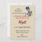 Invitation Amusant Silly Formal Attire Raccoon Animal Jeudi (Dos)