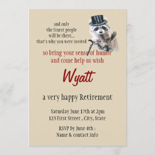 Invitation Amusant Silly Fortiment Attire Raccoon Animal Part