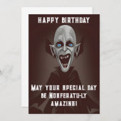 Invitation Amusant Vampire Nosferatu's Anniversaire Désire! (Devant / Derrière)