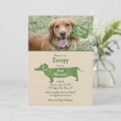 Invitation Amusant Vert Tan Pet Chien Muzzle Tov Bark Mitzvah (Debout devant)