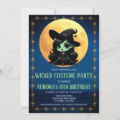 Invitation Amusant Wicken Green Witch Halloween Anniversaire (Devant)