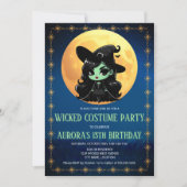 Invitation Amusant Wicken Green Witch Halloween Anniversaire (Devant)