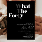 Invitation Amusant WTF Adulte 40e Anniversaire