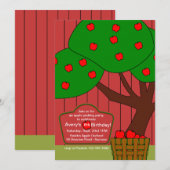 Invitation amusante à cueillir des pommes (Devant / Derrière)