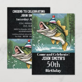 Invitation Amusante Basse Pêche Anniversaire Fête Hommes (Devant / Derrière)