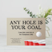 Invitation Amusante Beer Pong Anniversaire Bachelor Party (Debout devant)