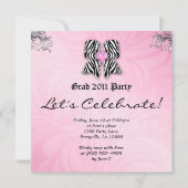 Invitation amusante de fête de fin d'études avec Z (Dos)