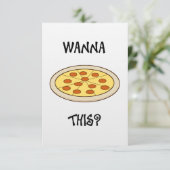 Invitation amusante de la fête de la pizza (Debout devant)