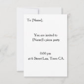 Invitation amusante de la fête de la pizza (Dos)