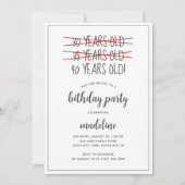 Invitation Amusante fête d'anniversaire de 40 ans (Devant)