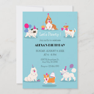Invitation Amusante fête d'anniversaire pour animaux de compa