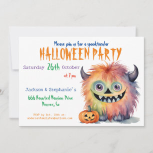 Invitation Amusante fête d'Halloween Monster