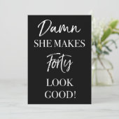 Invitation Amusante fête du 40e anniversaire (Debout devant)