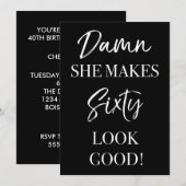 Invitation Amusante fête du 60e anniversaire (Devant / Derrière)