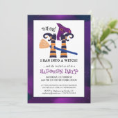 Invitation Amusante Halloween de jambes sorcières à l'envers (Debout devant)