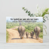Invitation Amusante Ménage Maison ouverte Eléphants Déplacés (Debout devant)