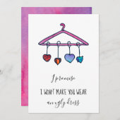 Invitation Amusante Pas Vilaine Proposition D'Épouse De Robe (Devant / Derrière)