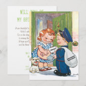 Invitation Amusante personnalisée être ma femme d'honneur (Devant / Derrière)